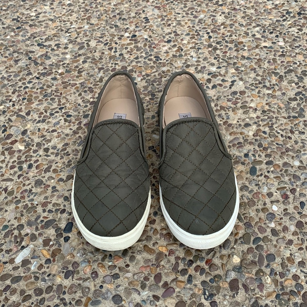 Steve Madden Olive Green Slip On Shoes